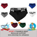 REG Support 0 inch Briefs Bamboo Available in Black, Red, Gray, Royal Blue, White and New Wine and Pine