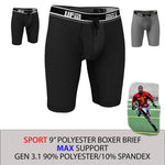 Parent UFM Underwear for Men Sport Polyester 9 inch MAX Long Boxer Brief Multi 800