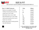 Parent UFM Underwear for Men Sport Bamboo 6 inch Max Boxer Brief Size chart