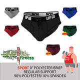 REG Support 0 inch Briefs Polyester Available in Black, Gray, Red, Royal Blue and New Wine and Pine
