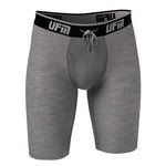 Parent UFM Underwear for Men Athletic Polyester 9 inch Regular Long Boxer Brief Gray 800