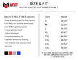 Parent UFM Underwear for Men Sport Polyester 3 inch Trunk Size chart